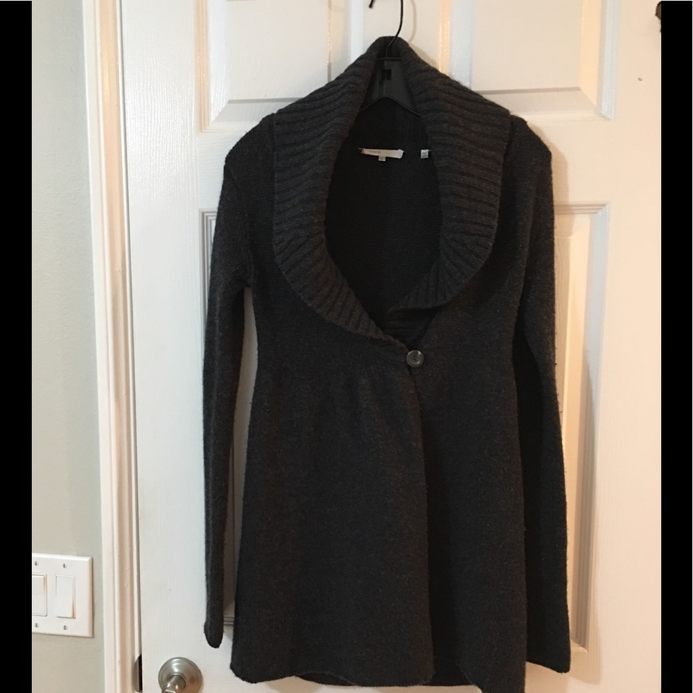 VINCE Sweater Cardigan, Dark Grey, Size S